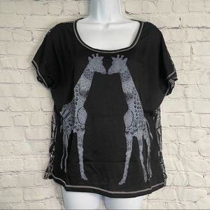Black & White Giraffe Blouse Large